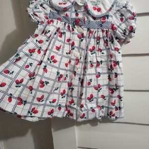 12 months strawberry vintage dress